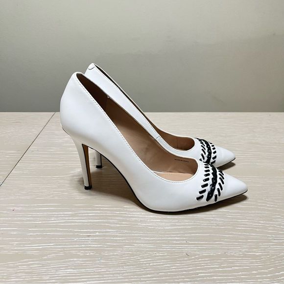 White House Black Market Olivia Ecru Black Size 7 - Picture 3 of 7